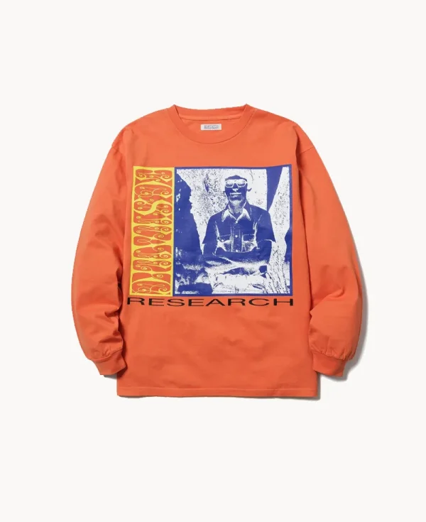 ECSTATIC RESEARCH Time LS T-shirt – Orange
