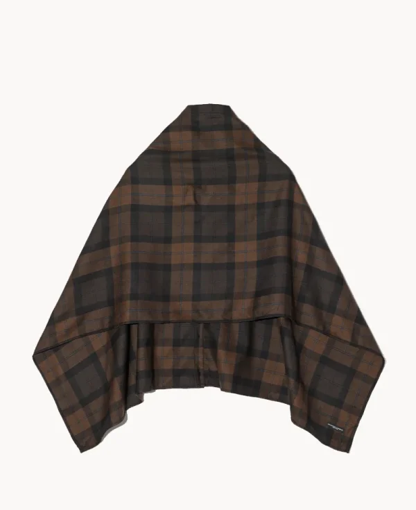 ENGINEERED GARMENTS Button Shawl – Brown Black Worsted Wool