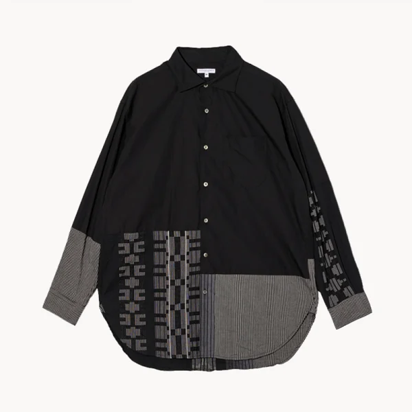 ENGINEERED GARMENTS Combo Spread Collar Shirt – Black Broadcloth
