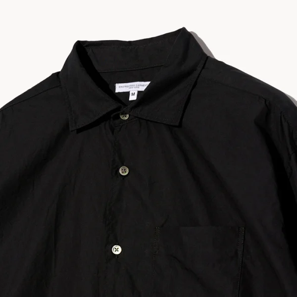ENGINEERED GARMENTS Combo Spread Collar Shirt – Black Broadcloth