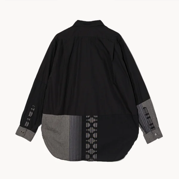 ENGINEERED GARMENTS Combo Spread Collar Shirt – Black Broadcloth