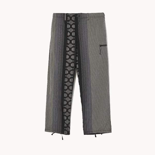 ENGINEERED GARMENTS Drawstring Pant – Black Grey Stripe Jacquard