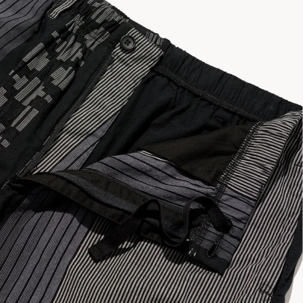 ENGINEERED GARMENTS Drawstring Pant – Black Grey Stripe Jacquard