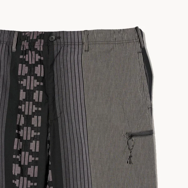 ENGINEERED GARMENTS Drawstring Pant – Black Grey Stripe Jacquard