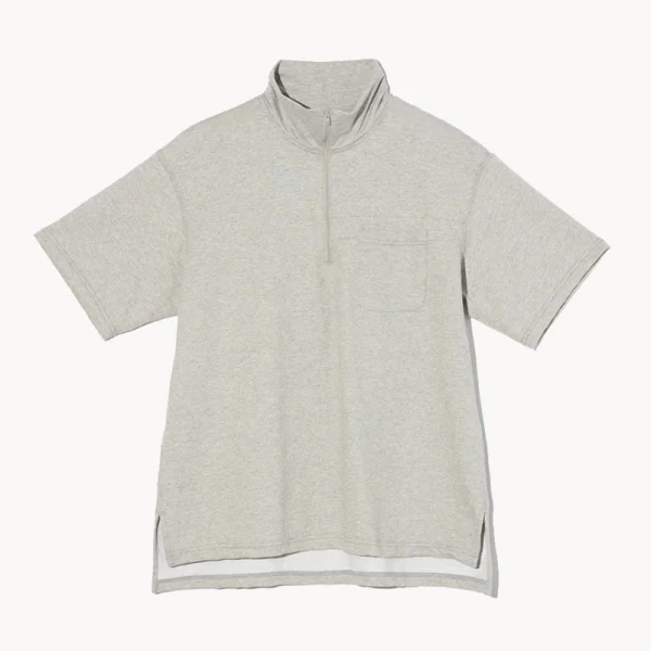 ENGINEERED GARMENTS SS Zip Turtle – Heather Grey