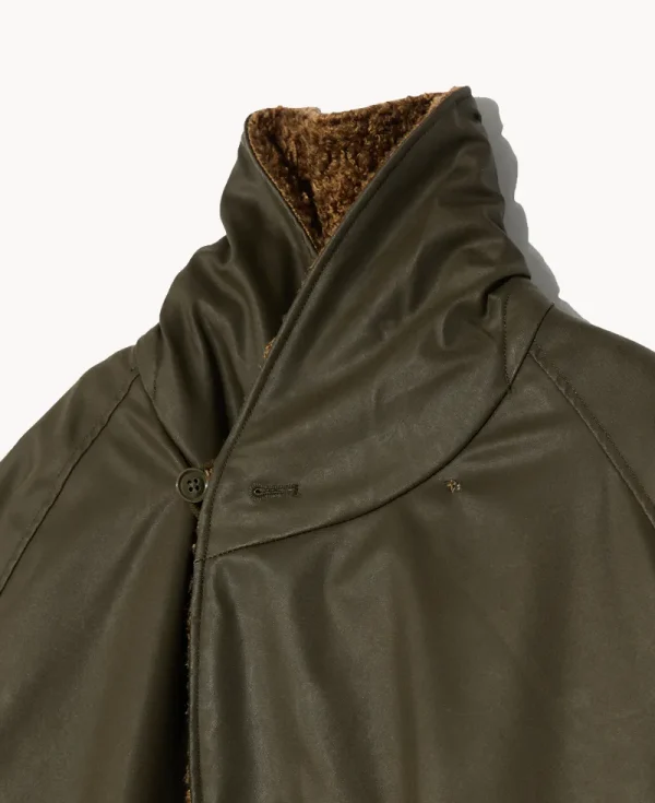 ENGINEERED GARMENTS Shawl Collar Reversible Coat – Brown Coated Brown Cruly Fur