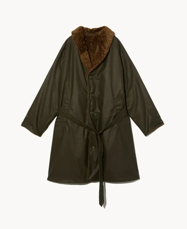ENGINEERED GARMENTS Shawl Collar Reversible Coat – Brown Coated Brown Cruly Fur