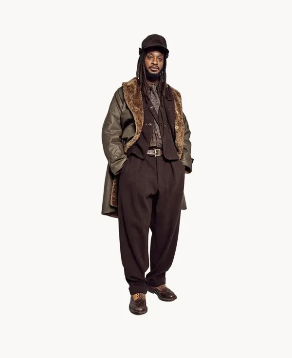 ENGINEERED GARMENTS Shawl Collar Reversible Coat – Brown Coated Brown Cruly Fur