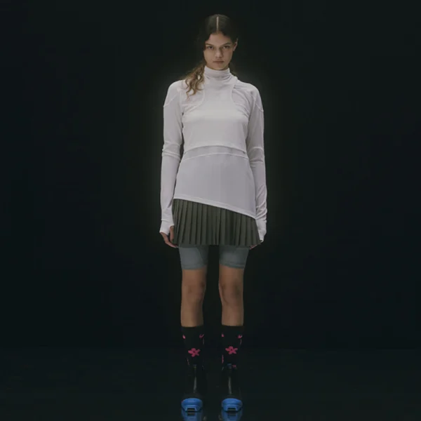 F Ce Arc Pleat Skirt – Gray