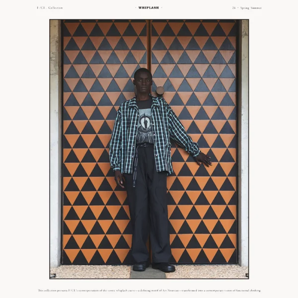 F Ce Recycle Open Collar Shirt – Ivory Stripe