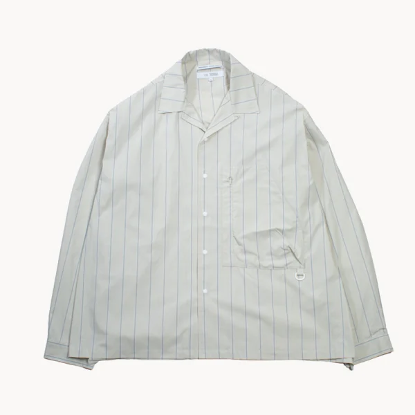F Ce Recycle Open Collar Shirt – Ivory Stripe