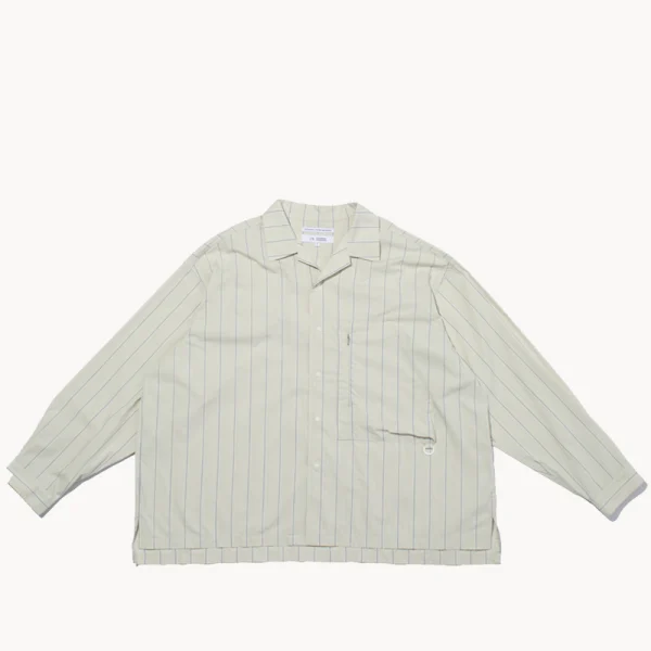 F Ce Recycle Open Collar Shirt – Ivory Stripe