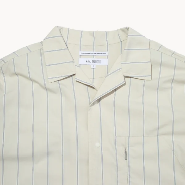 F Ce Recycle Open Collar Shirt – Ivory Stripe