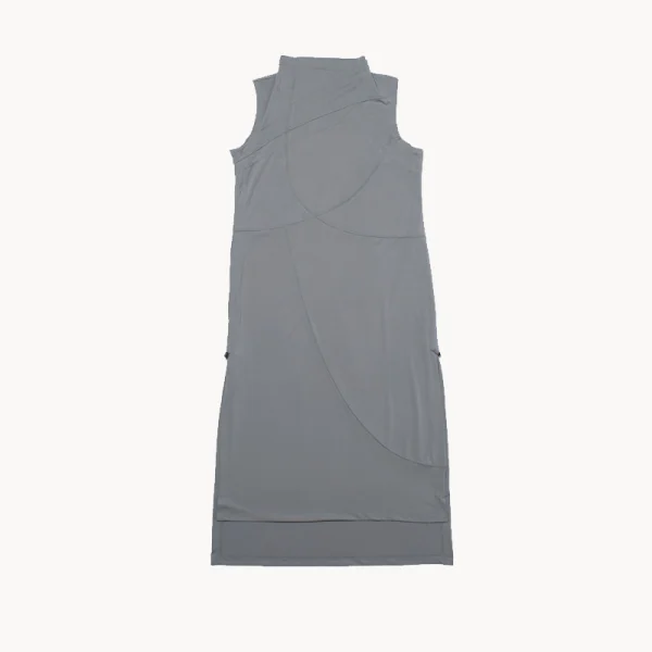 F Ce Soft Curve Gather Dress – Gray