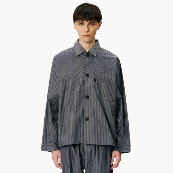 GOLDWIN 0 Reflective Striped Shirt – Deep Charcoal