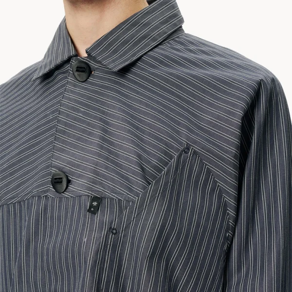 GOLDWIN 0 Reflective Striped Shirt – Deep Charcoal