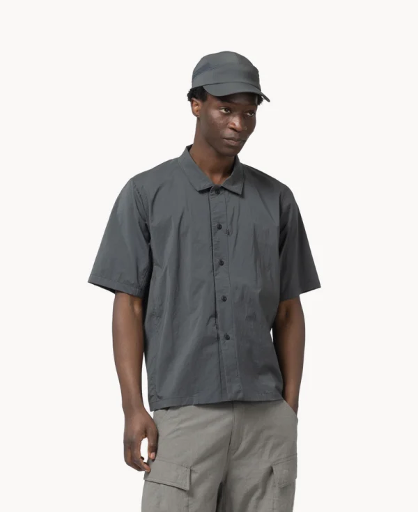 HAVEN - Alta Shirt – Graphite Nylon Taffeta