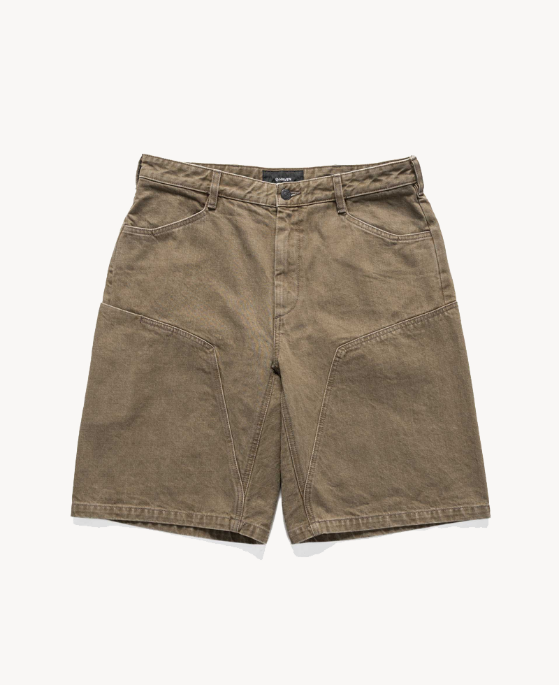 HAVEN - Rig Shorts – Taupe Cotton Denim HAVEN - Rig Shorts – Taupe Cotton Denim