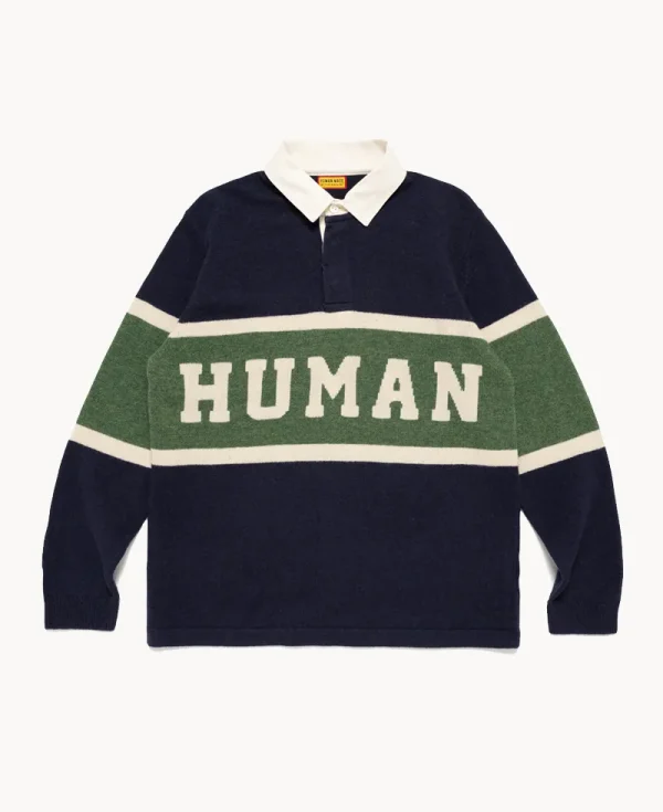 HUMAN MADE Rugby Knit Sweater – Navy