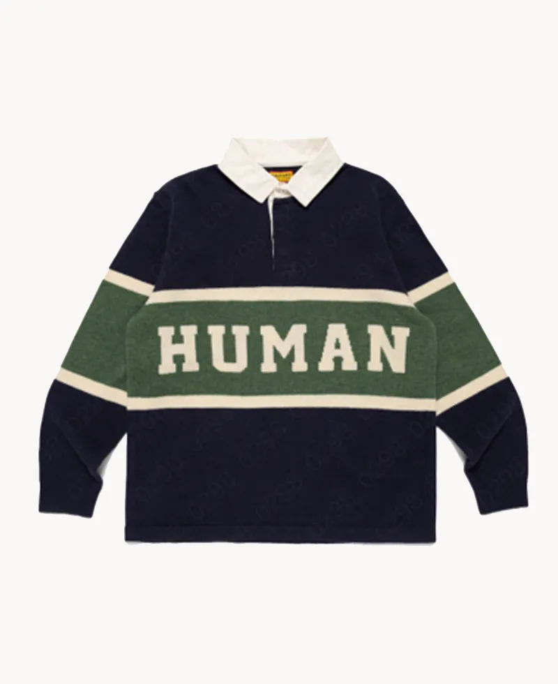 HUMAN MADE Rugby Knit Sweater – Navy HUMAN MADE Rugby Knit Sweater – Navy