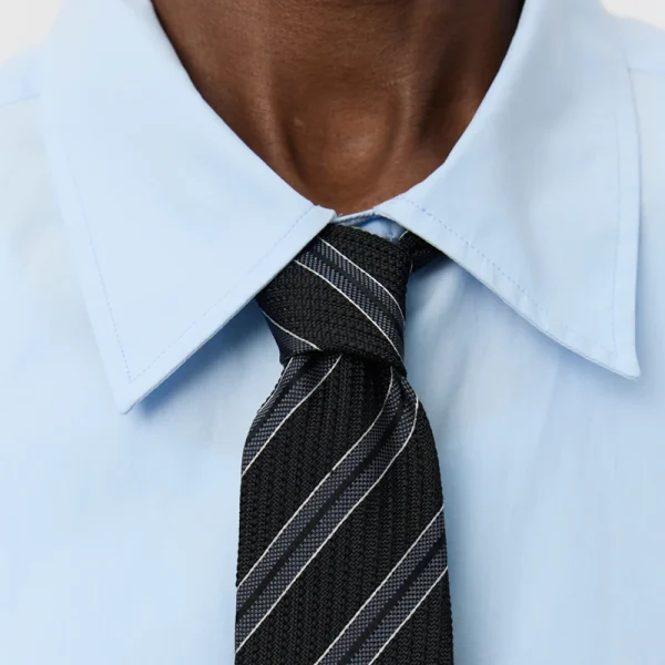 Mfpen Banquet Tie - Dark Grey Retro Stripe