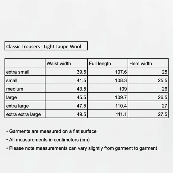 MFPEN Classic Trousers - Light Taupe Wool