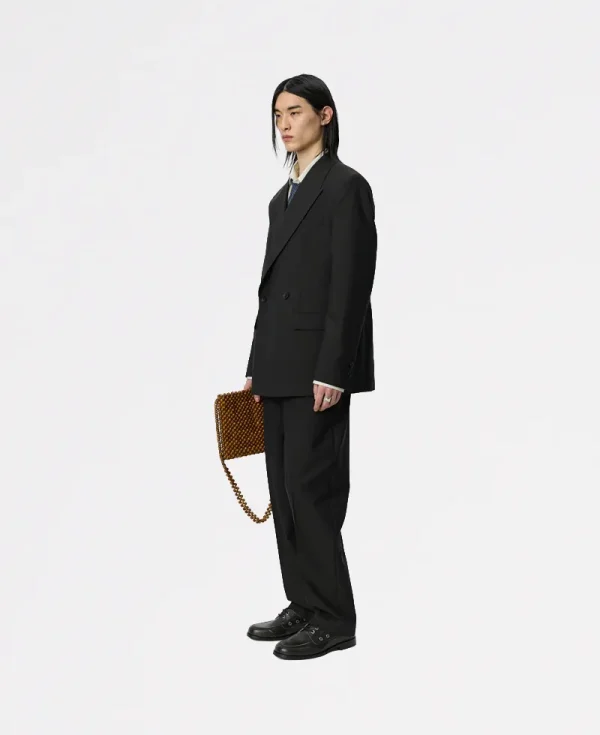MFPEN Double Breasted Blazer – Dark Brown Dry Wool