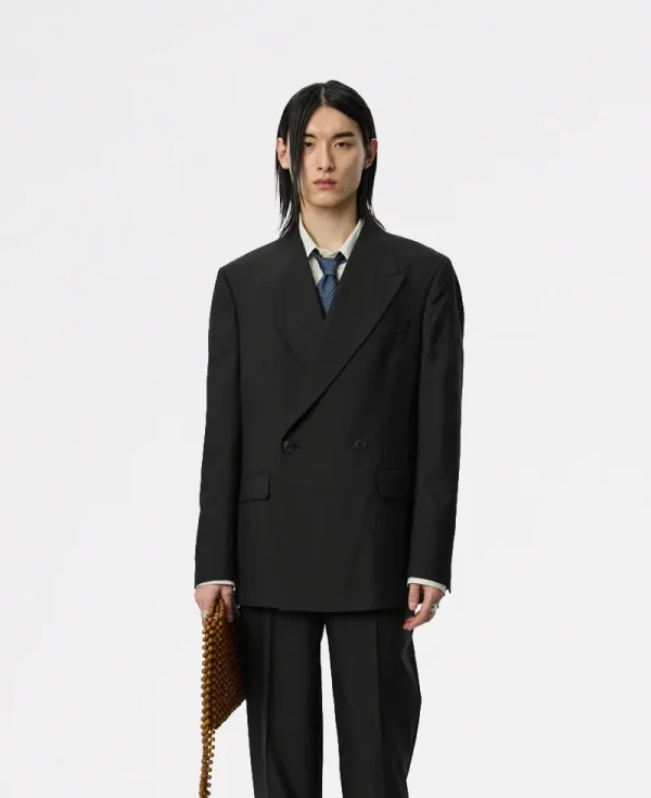 MFPEN Double Breasted Blazer – Dark Brown Dry Wool