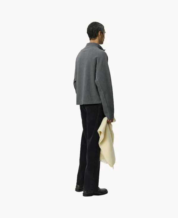 MFPEN Leisure Zip-Up – Grey Herringbone
