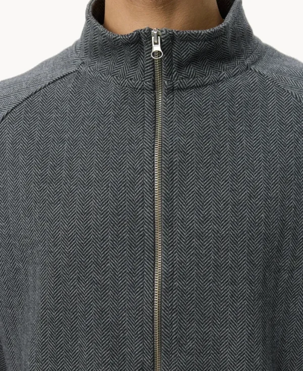 MFPEN Leisure Zip-Up – Grey Herringbone