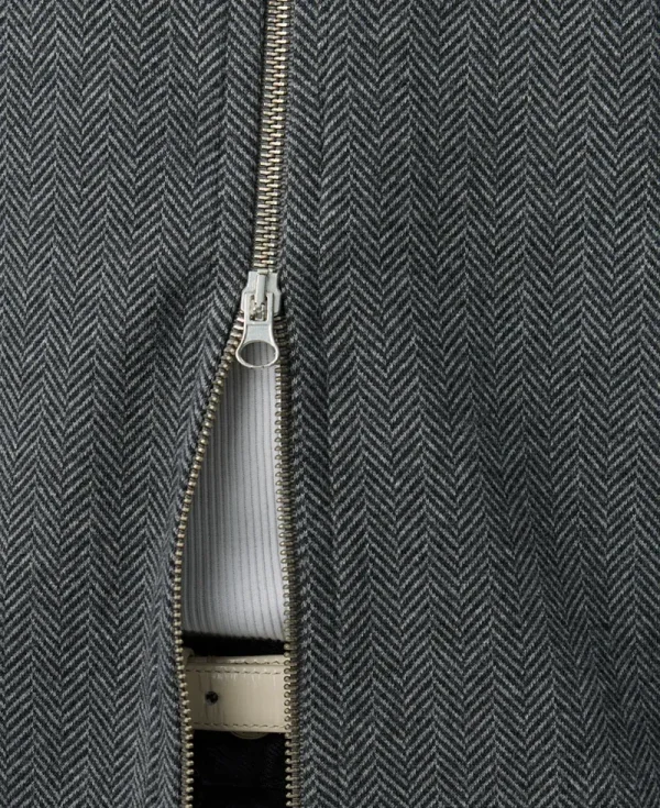 MFPEN Leisure Zip-Up – Grey Herringbone