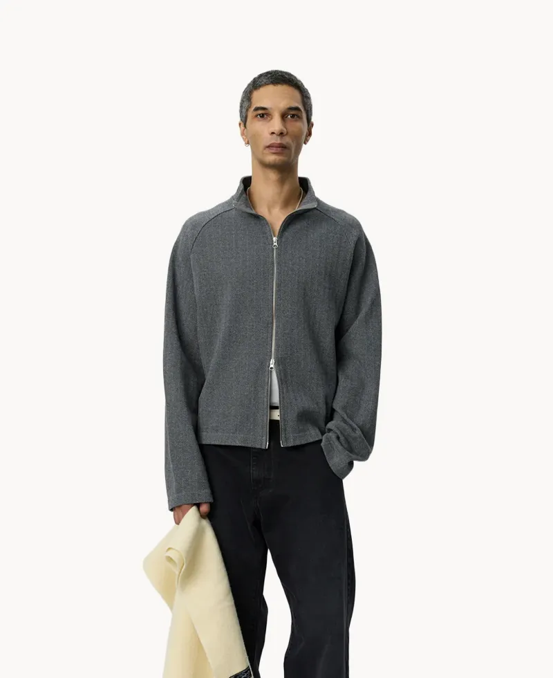 MFPEN Leisure Zip-Up – Grey Herringbone MFPEN Leisure Zip-Up – Grey Herringbone