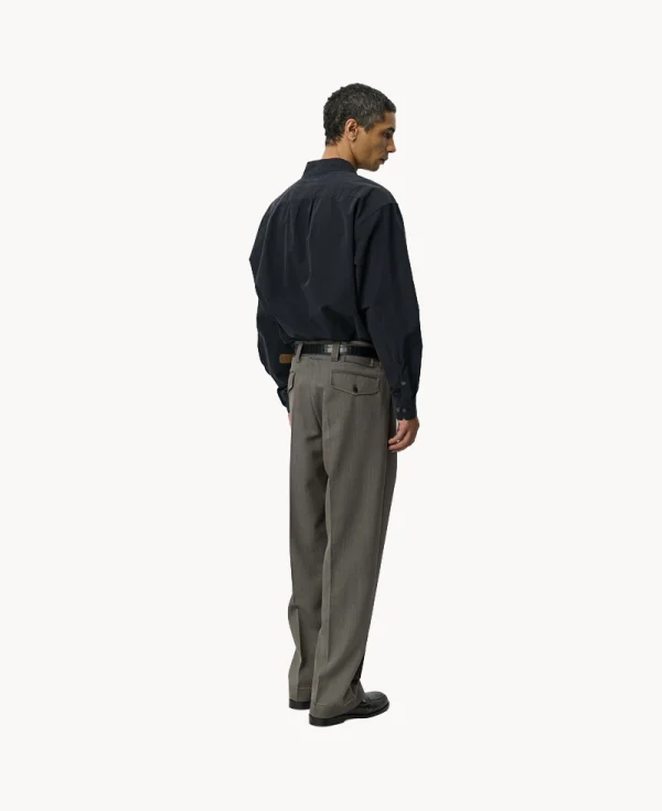 Pantalones con parches MFPEN – Sarga de lana color topo