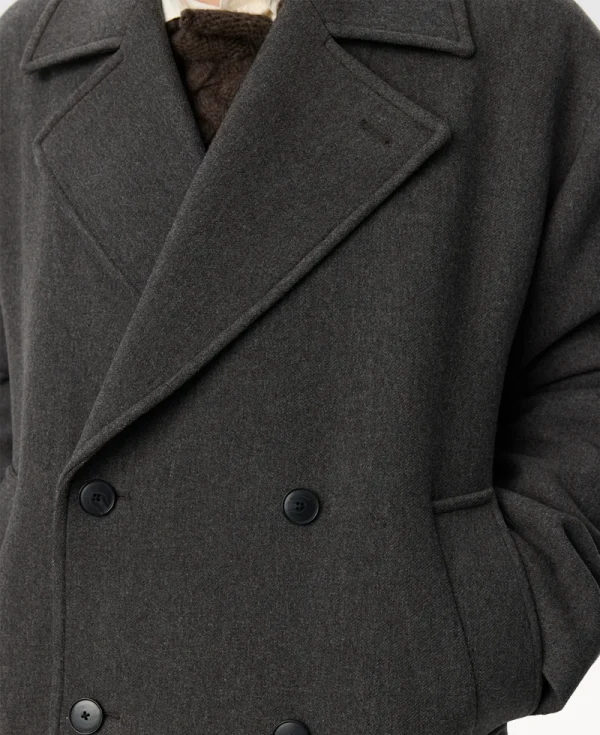 Abrigo tipo «peacoat» de MFPEN – Marrón ceniza