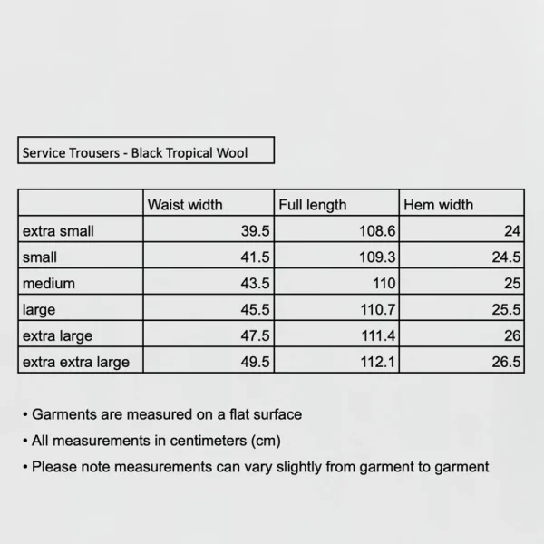 MFPEN Service Trousers - Black Tropical Wool