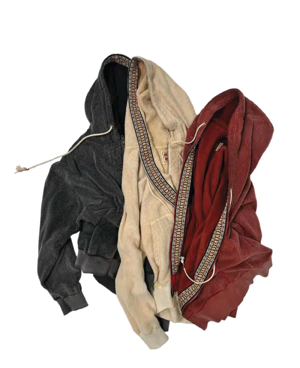 MONOSTEREO Beach Towel Zip Hoodie – Natural
