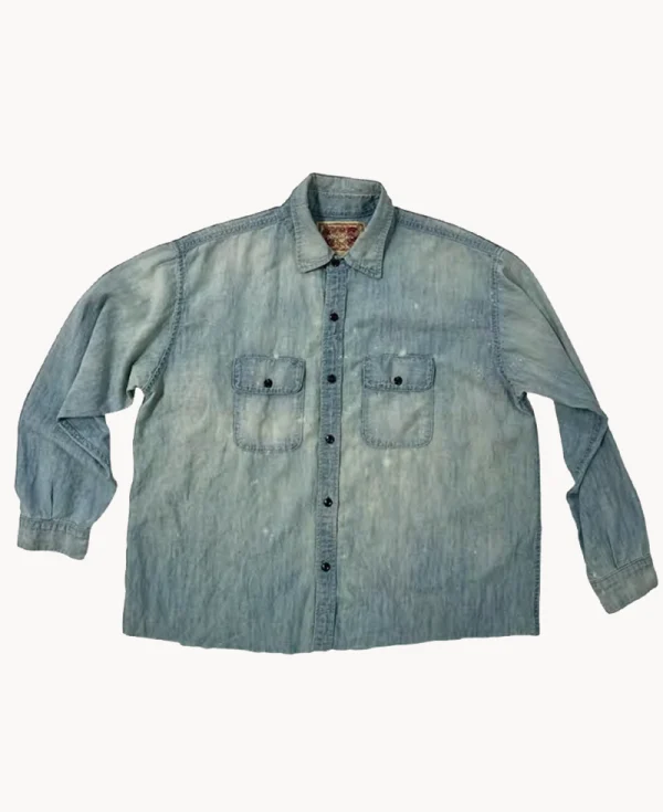 MONOSTEREO Raw Hem Hemp Chambray LS Shirt – Light Wash