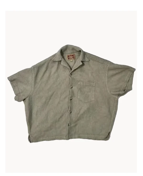 MONOSTEREO Thermal Bath Waffle Oversized Shirt – Natural