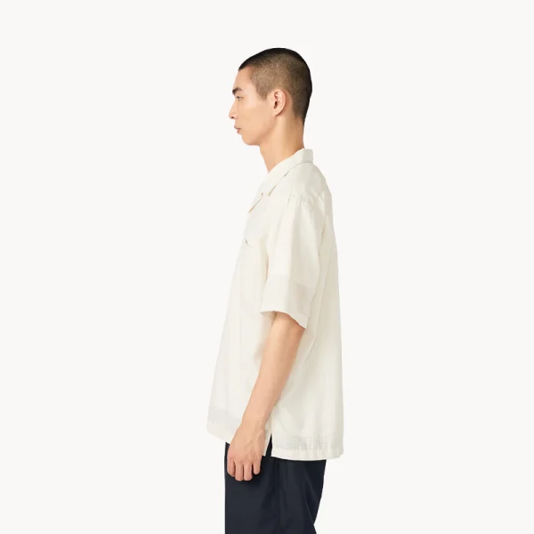 NANAMICA Open Collar Panama SS Shirt – Off White