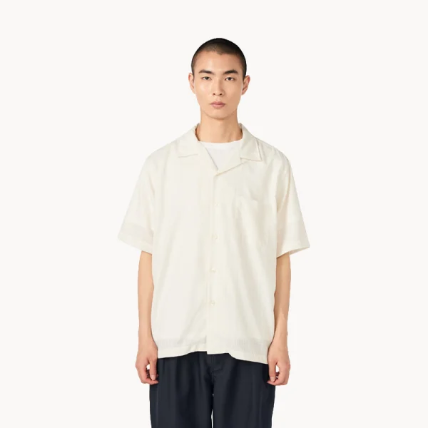 NANAMICA Open Collar Panama SS Shirt – Off White