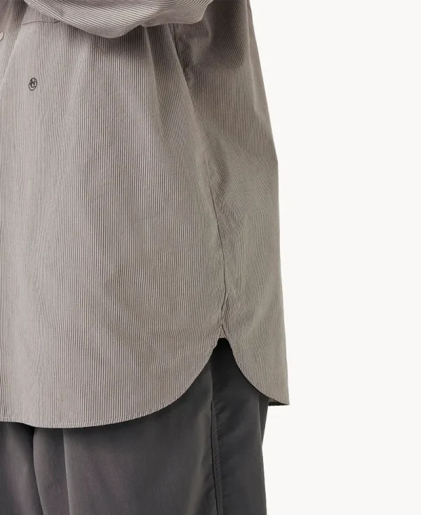 NANAMICA Regular Collar Striped Wind Shirt Gray