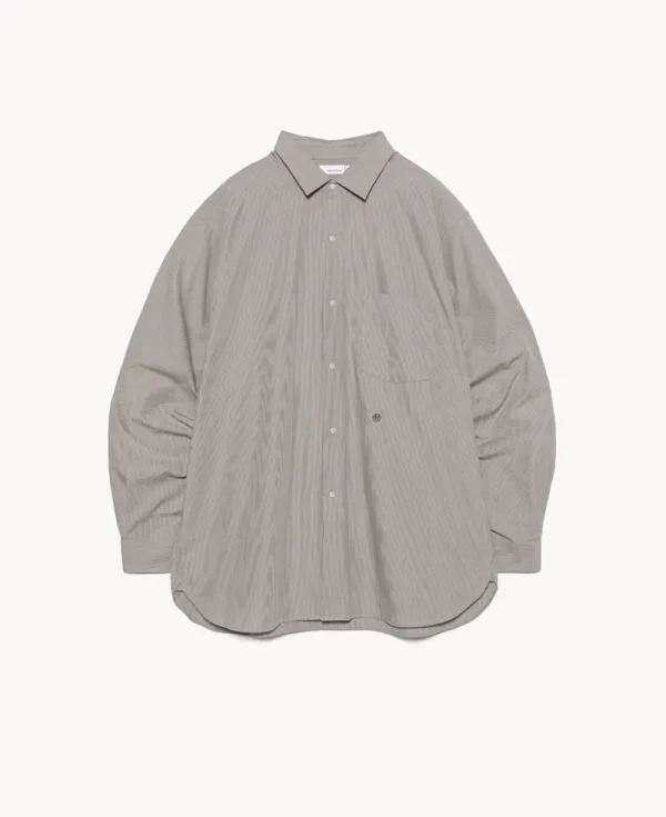 NANAMICA Regular Collar Striped Wind Shirt Gray