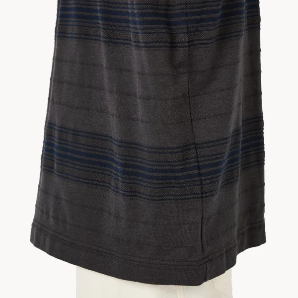 NANAMICA Stripe Tee – Charcoal