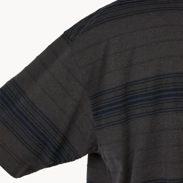 NANAMICA Stripe Tee – Charcoal