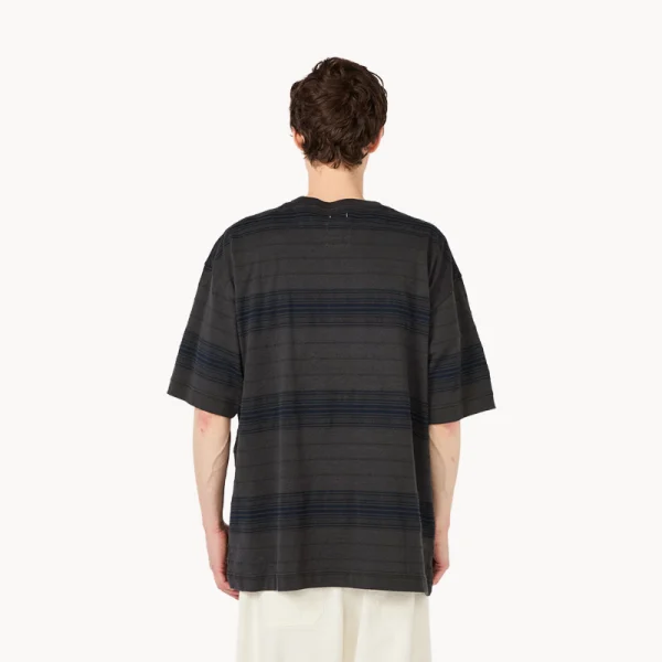 NANAMICA Stripe Tee – Charcoal