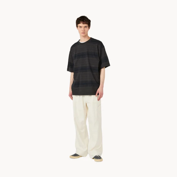 NANAMICA Stripe Tee – Charcoal