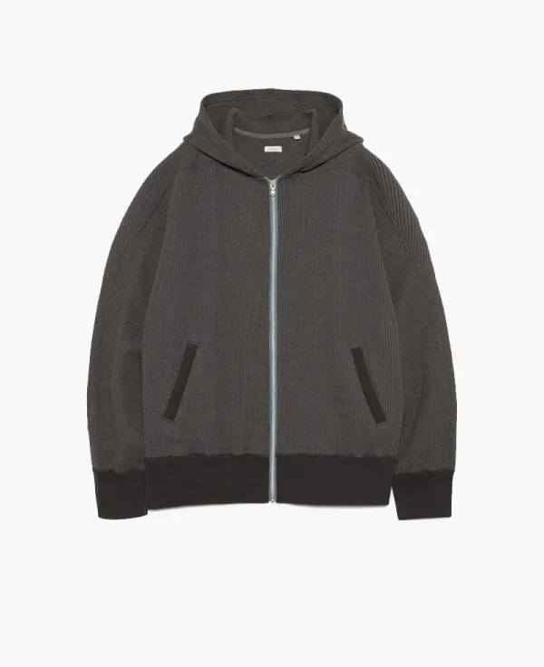 NANAMICA Zip Up Thermal Hoodie Charcoal (1)
