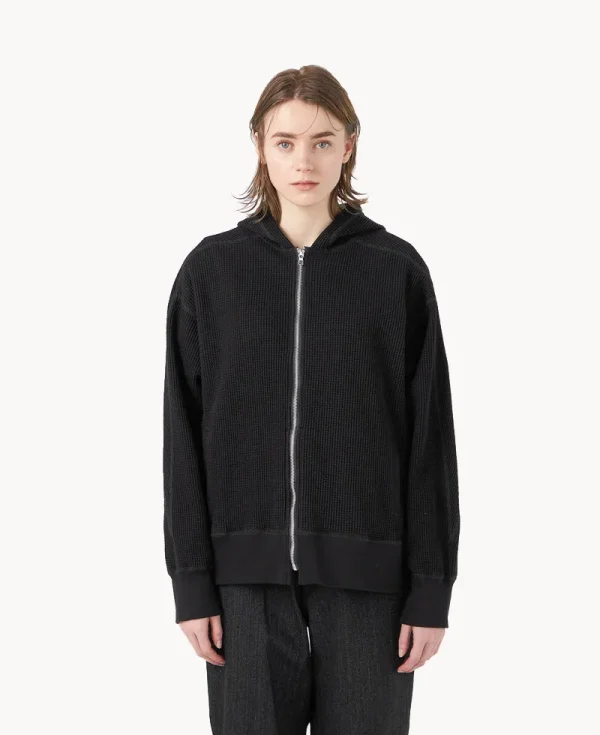 NANAMICA Zip Up Thermal Hoodie Charcoal (1)