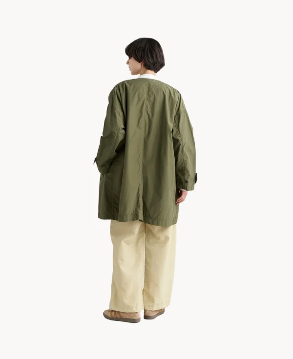 NANGA Poplin No Collar Women Coat – Khaki