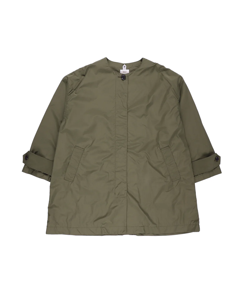 NANGA Poplin No Collar Women Coat – Khaki NANGA Poplin No Collar Women Coat – Khaki